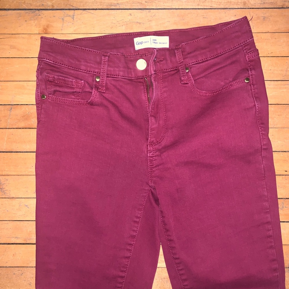 GAP Maroon Denim Skinny Jeans